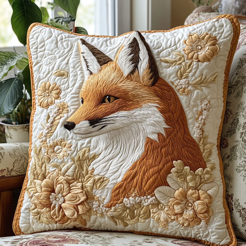 Floral Fox Quilted Pillow Case Holiday Throw Pillows Christmas Gifts For New Moms