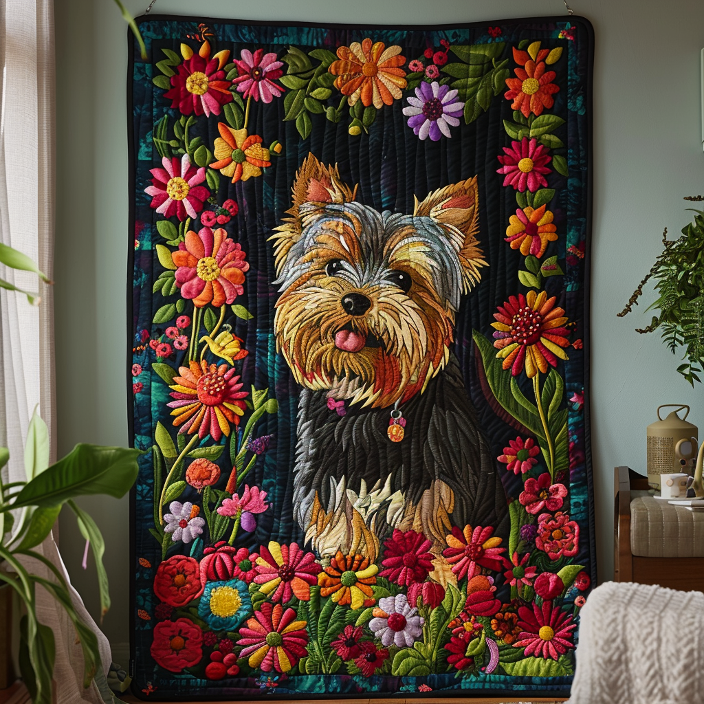 Floral Furry Friend Quilted Blanket Great Dog Christmas Gifts