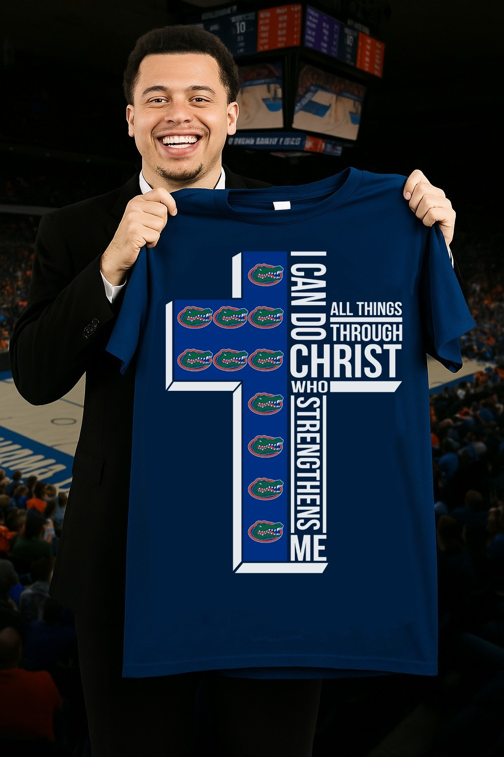 Floral Gators Faith Shirt I Can Do All Things Through Christ Who Strengthens Me Fan Gifts