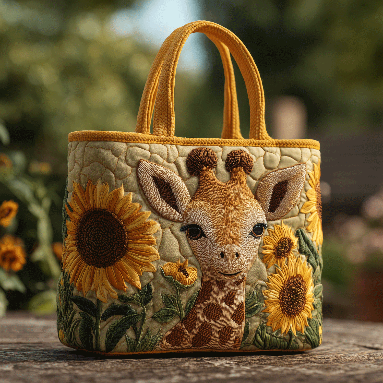 Floral Giraffe Quilted Tote Bag Unique Gifts For Giraffe Lovers