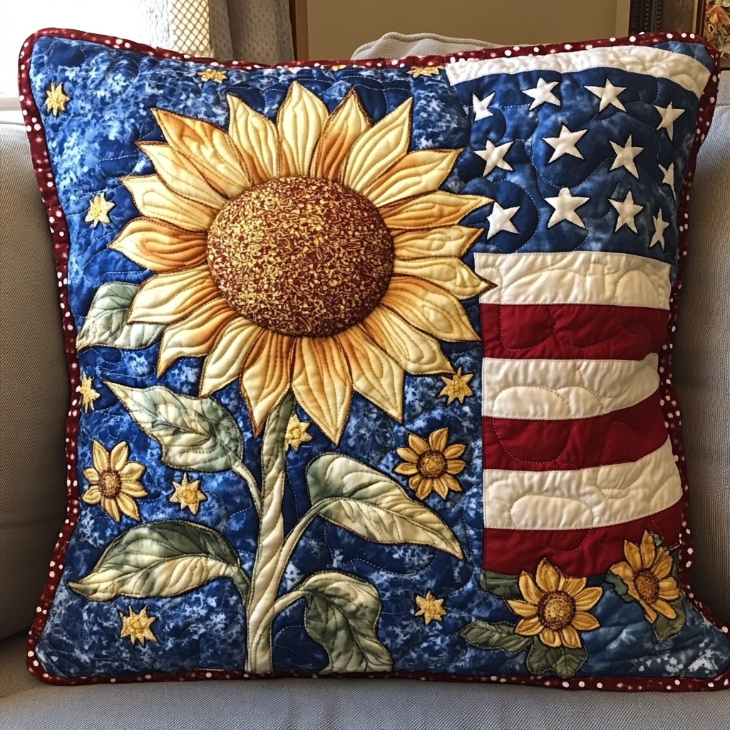 Floral Glory Quilted Pillow Case Holiday Pillow Cases Sunflower Gifts For Women