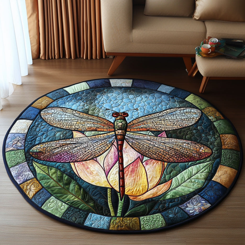 Floral Glow Quilted Round Mat Christmas Decor For Entryway Best Present For A Farmer