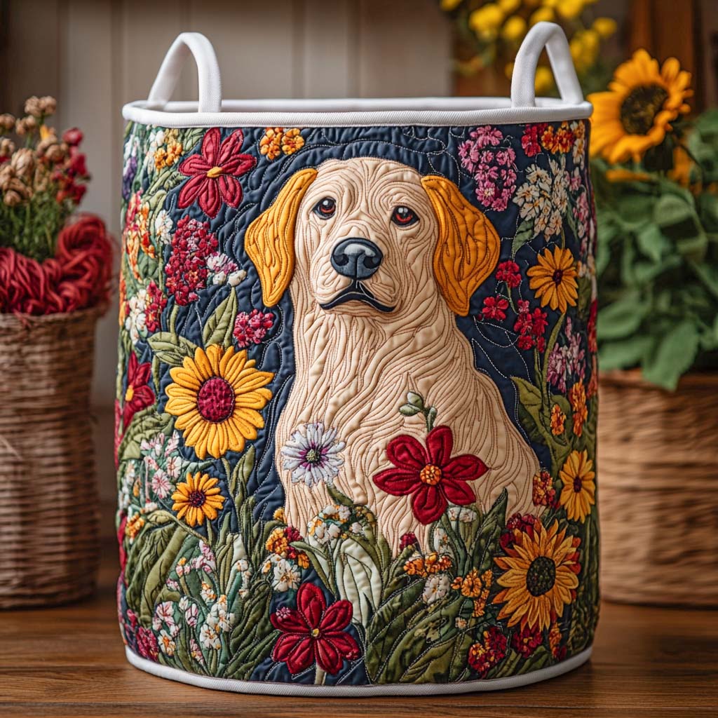 Floral Guard Quilted Laundry Basket Perfect Quilted Laundry Organizer Gift for the Holidays