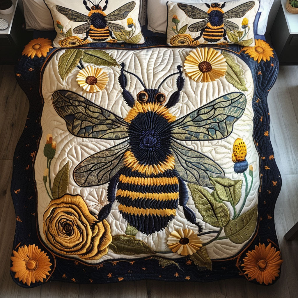 Floral Guardian Quilted Bedding Set Best Bed Sheet Set Bee Gifts For Her