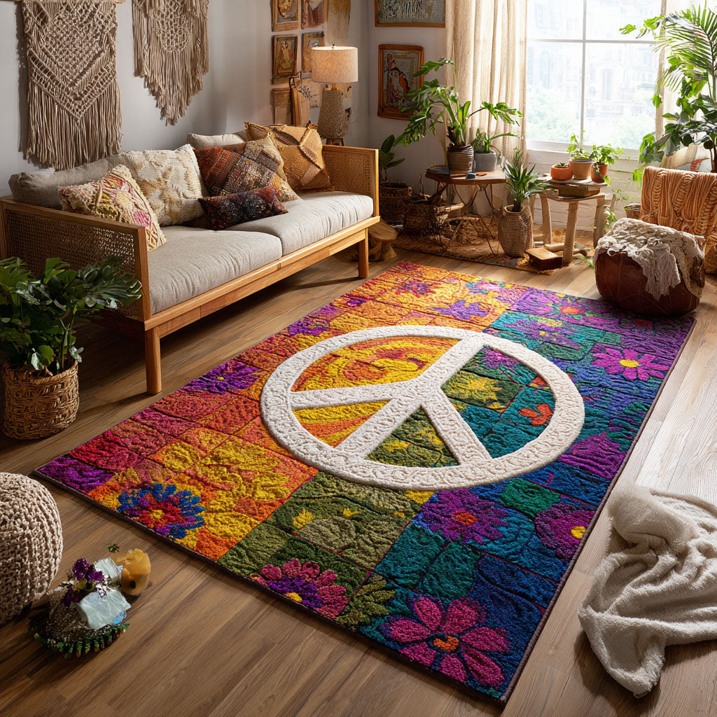 Floral Harmony Area Rug Front Door Decor Wedding Gifts For Hippies