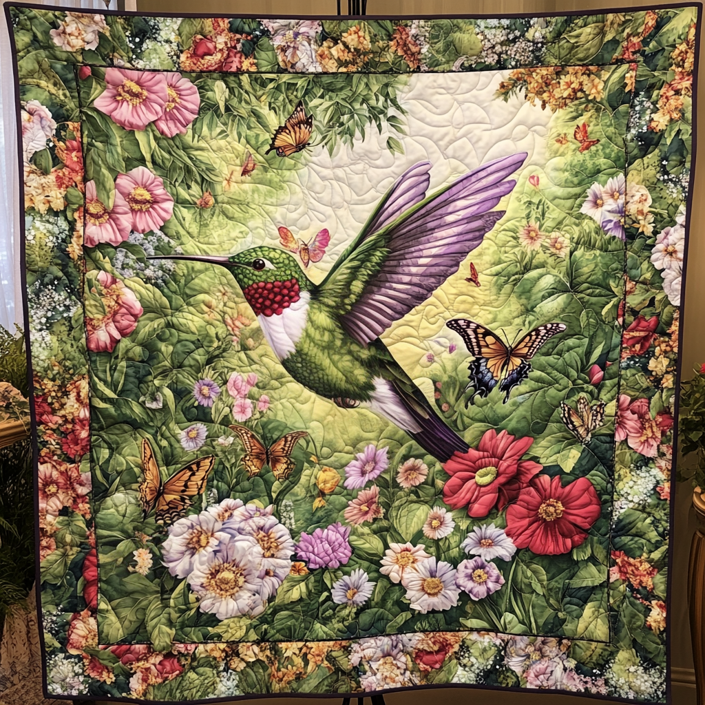 Floral Harmony Quilted Blanket Gift Ideas For Bird Lovers