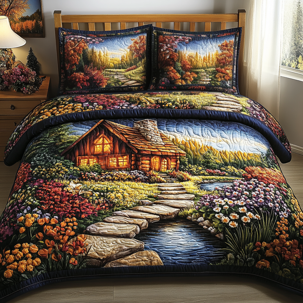 Floral Haven Quilted Bedding Set Unique Bed Sheet Set Christmas Gift Ideas For Dad