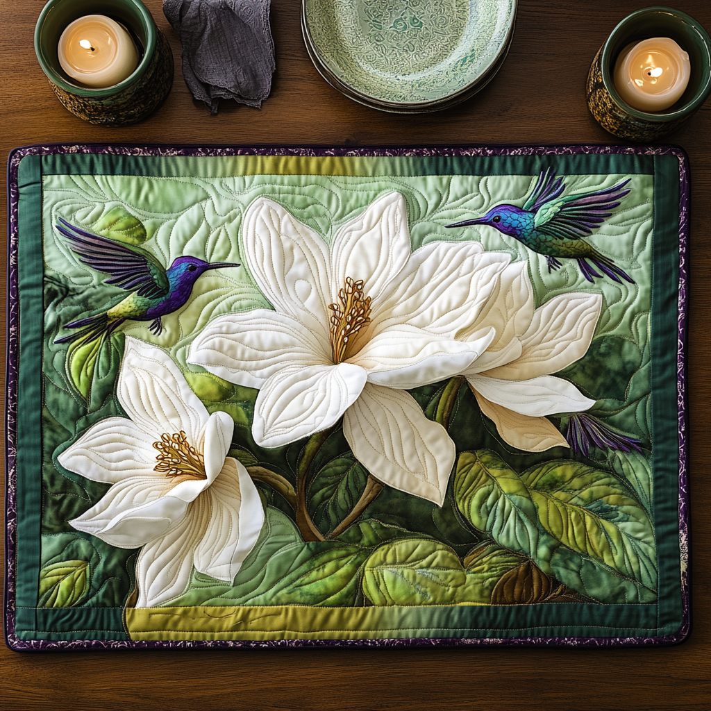 Floral Haven Quilted Place Mat Home Decor Items Best Gifts For Birders