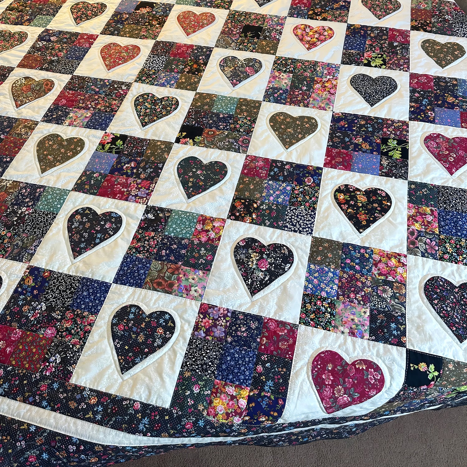 Floral Heart Quilted Blanket Christmas Gifts For Wife