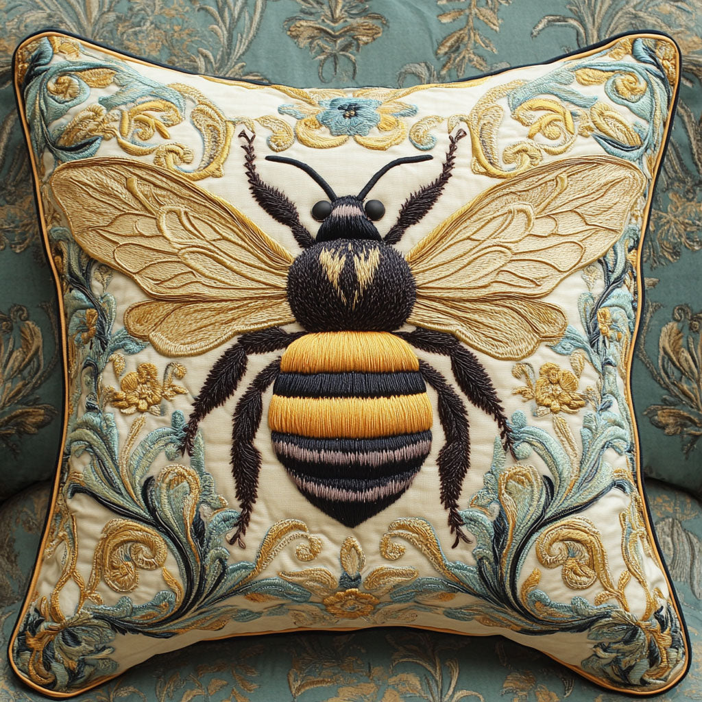 Floral Hive Quilted Pillow Case Decorative Pillow Cases Bee Merchandise