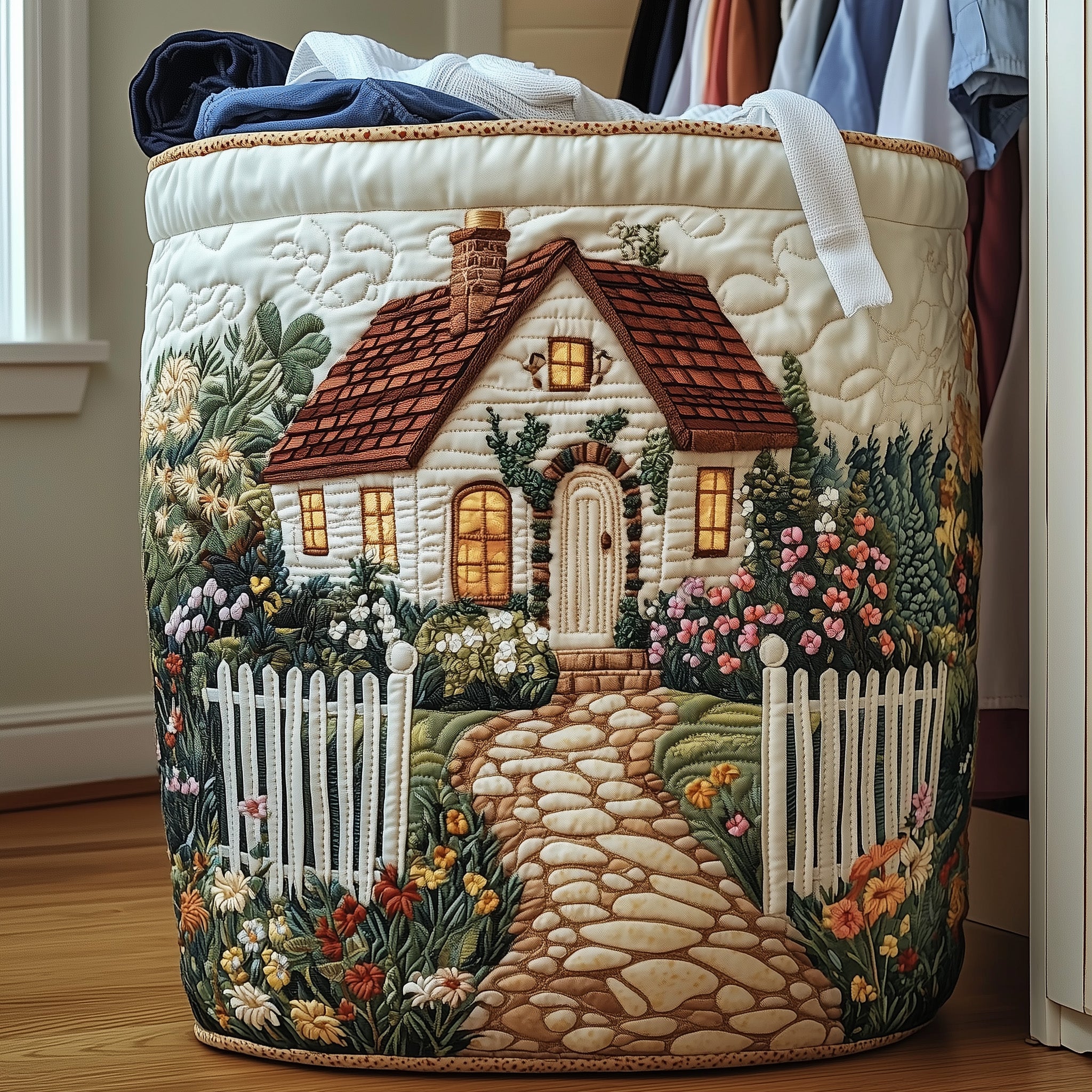 Floral Manor Quilted Laundry Basket Gifts For Hobby Farmers
