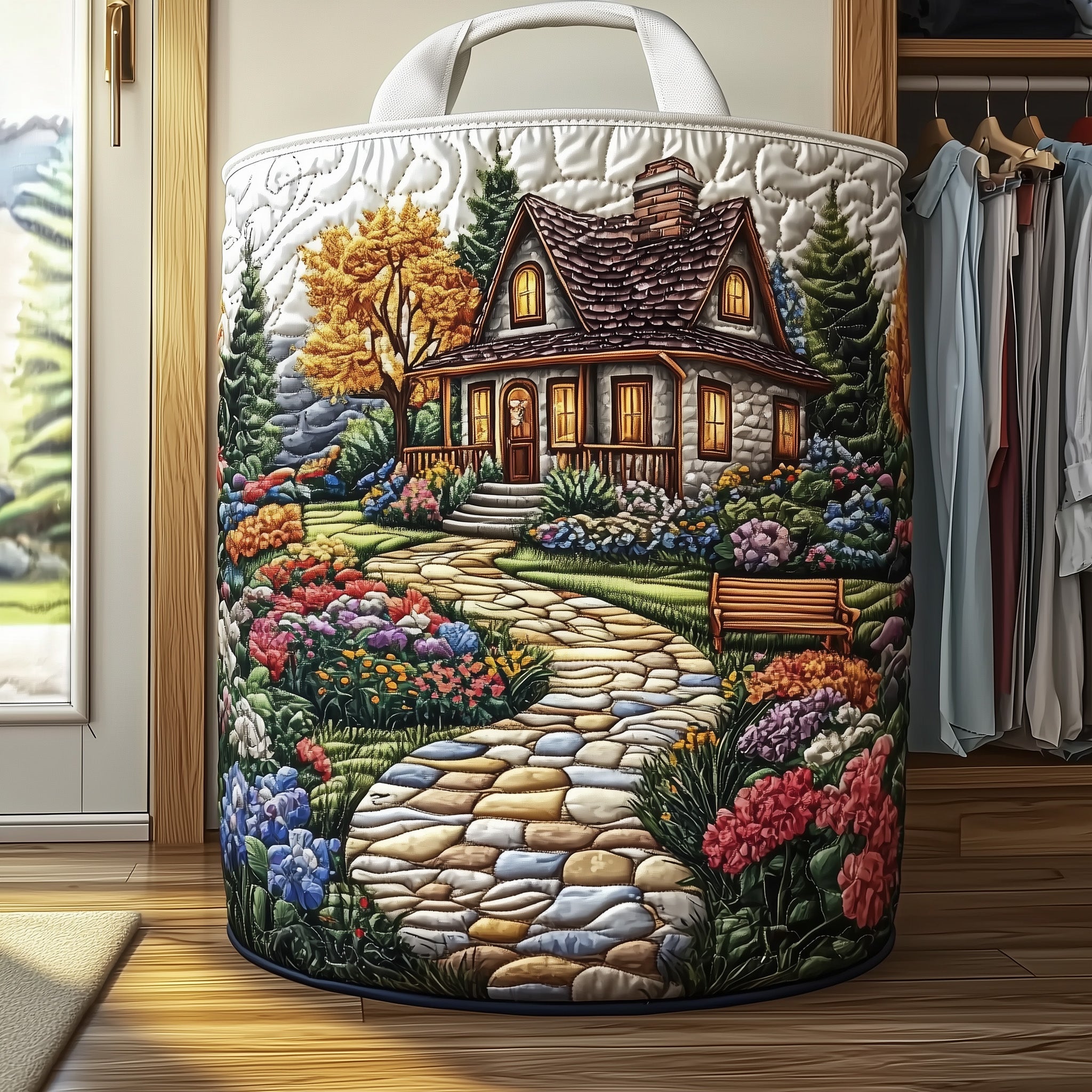 Floral Manor Quilted Laundry Basket Good Christmas Gifts For Farmers