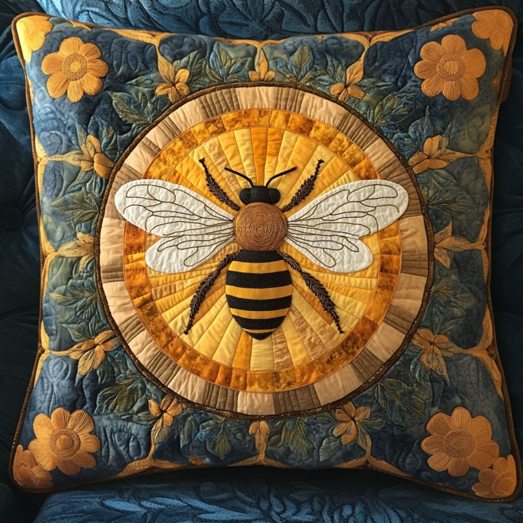 Floral Orbit Quilted Pillow Case Cute Pillow Covers Unique Bee Gifts