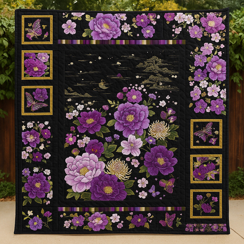 Floral Panel Quilted Blanket Couch Throw BlanketChristmas Gift Baskets For Families