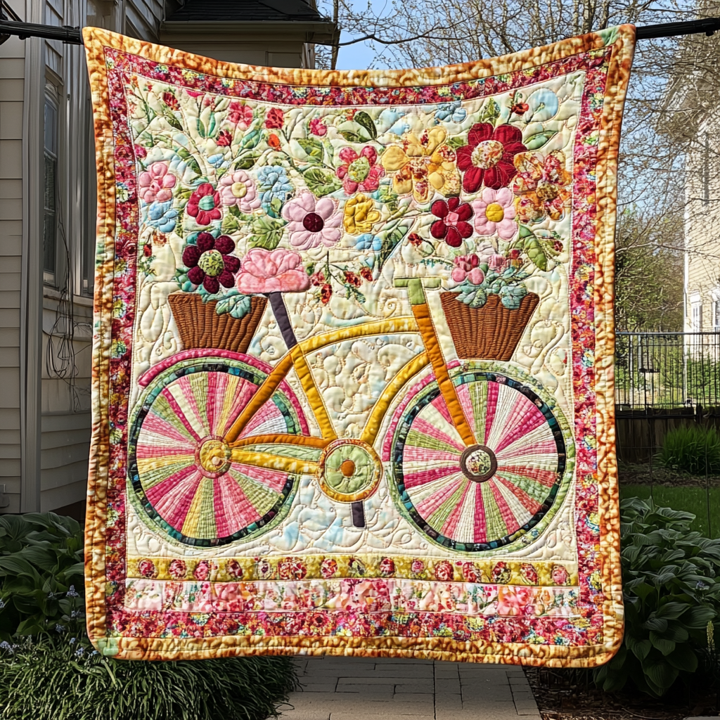 Floral Pathways Quilted Blanket Gift Ideas For Bike Riders
