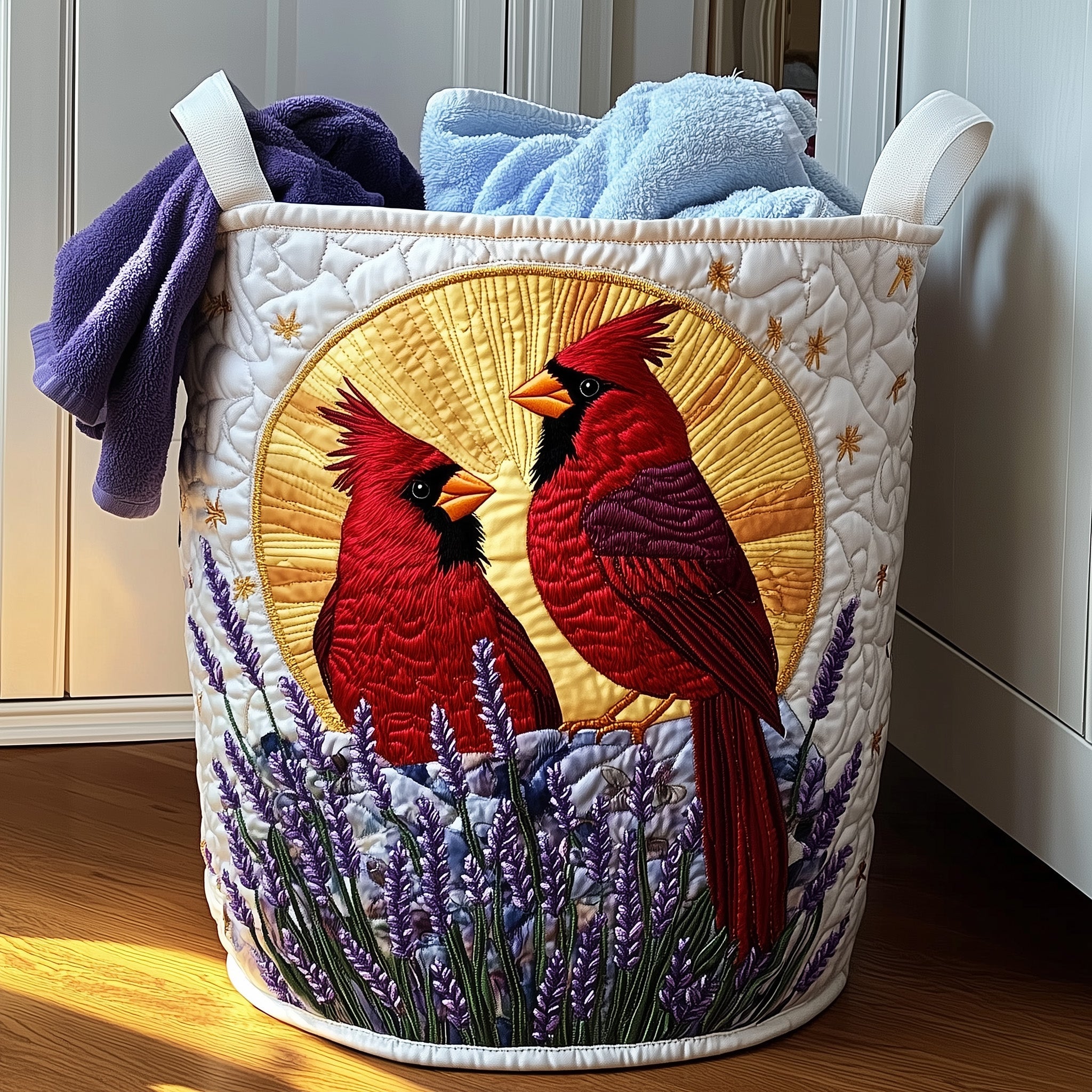 Floral Quilted Laundry Basket Cardinal Themed Gifts