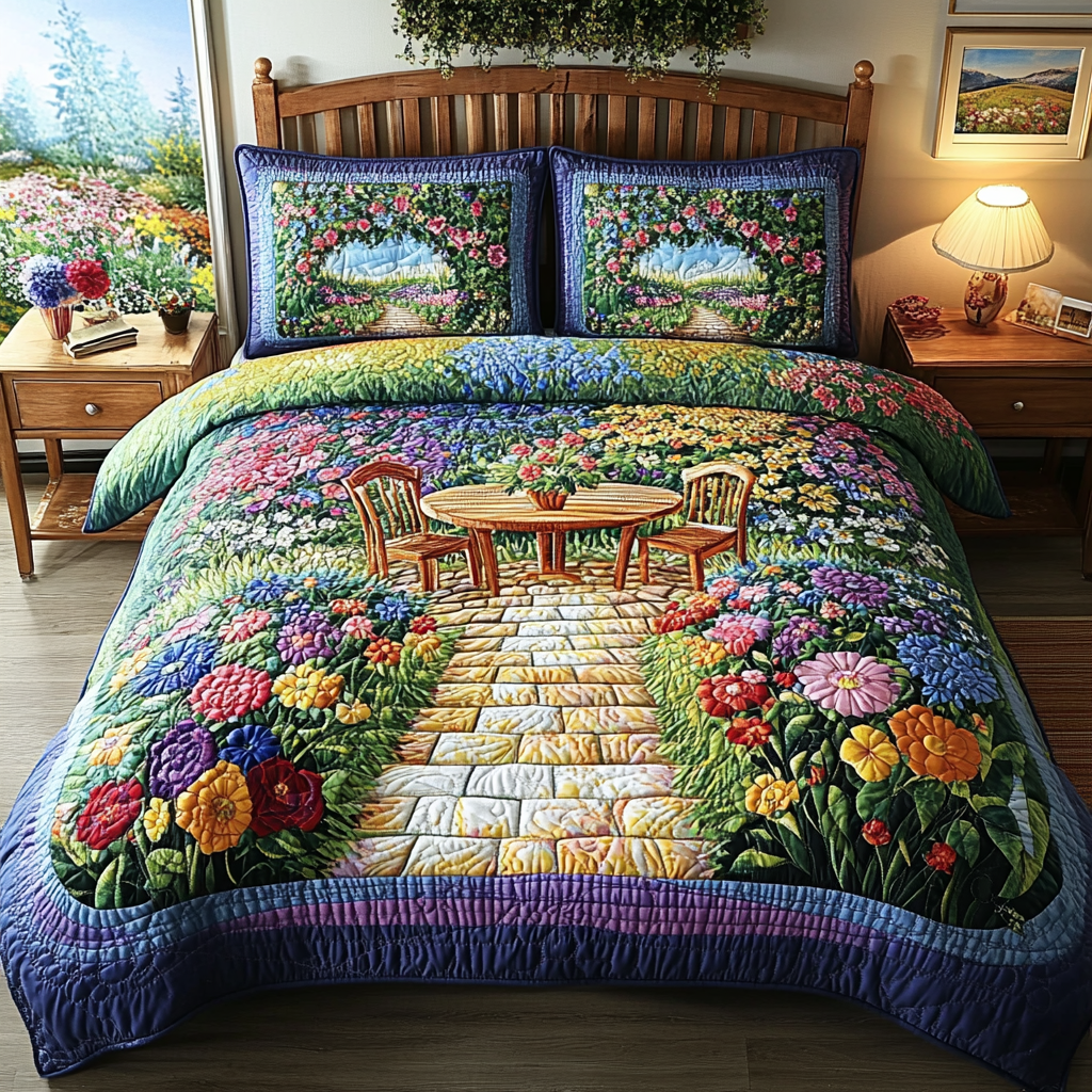 Floral Retreat Quilted Bedding Set Bedroom Decorations Christmas Floral Gifts