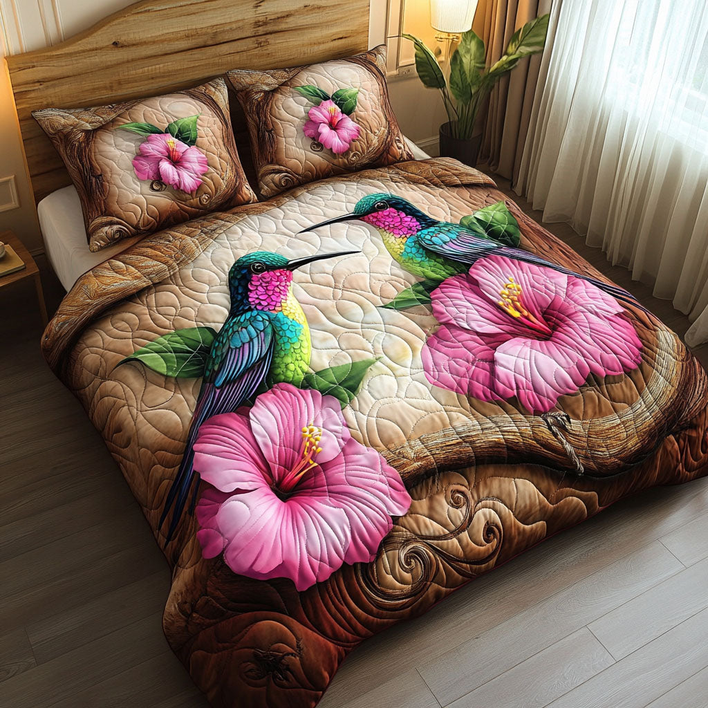 Floral Serenade Quilted Bedding Set Best Bed Sheet Set Beautiful Hummingbird Gifts