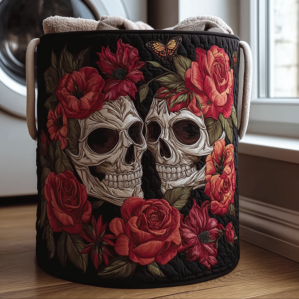 Floral Skull Quilted Laundry Basket Back To School Merch
