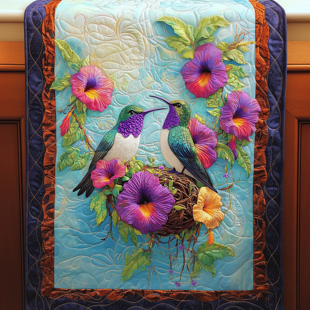 Floral Song Quilted Table Runner Dining Table Decor Ideas Hummingbird Gifts For Ladies