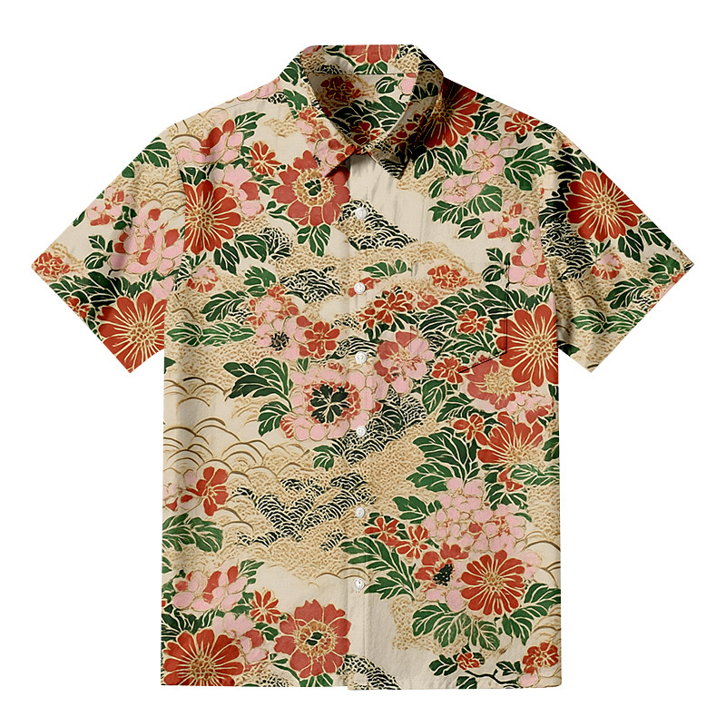 Floral Splendor Aloha Button Up Shirt Flower Shirt Good Gifts For Mother