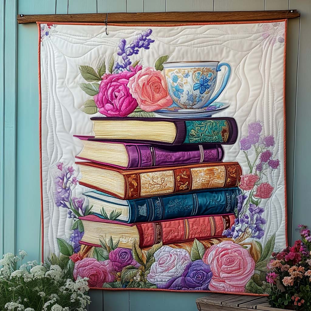Floral Story Quilted Blanket Cool Gifts For Readers