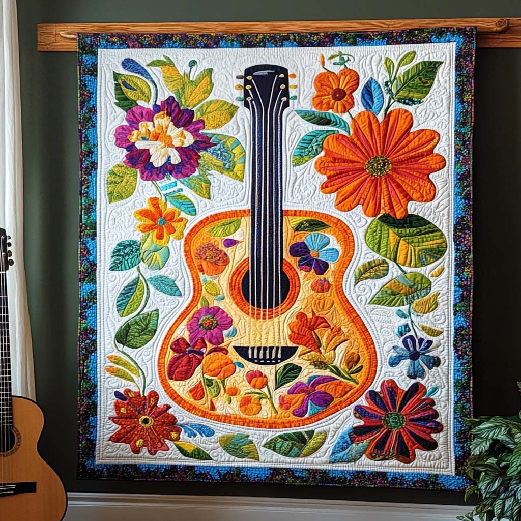 Floral Symphony Quilted Blanket Gift Ideas For Music Lovers