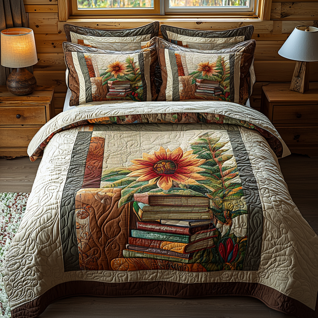 Floral Tales Quilted Bedding Set Duvet Cover Bed Sheet Set Novelty Book Themed Gifts