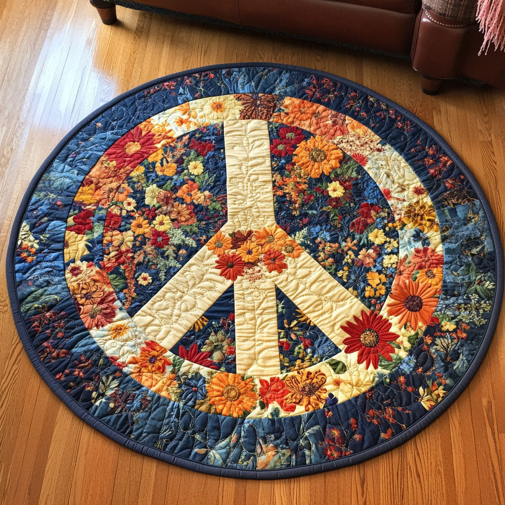 Floral Unity Quilted Round Mat Foyer Christmas Decor Gifts For An Old Farmer