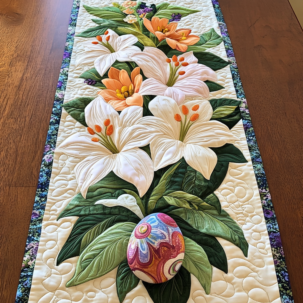 Floral Whispers Quilted Table Runner Floral Table Cover Dining Table Decor Ideas