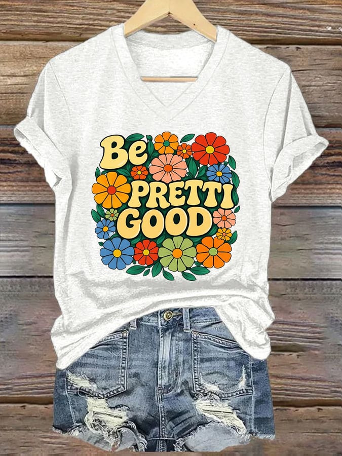 Florals Be Pretti Good V-Neck T-Shirt For Women Free Minnesota Shirt FDT Political Gifts Florals Be Pretti Good V-Neck T-Shirt For Women Free Minnesota Shirt FDT Political Gifts