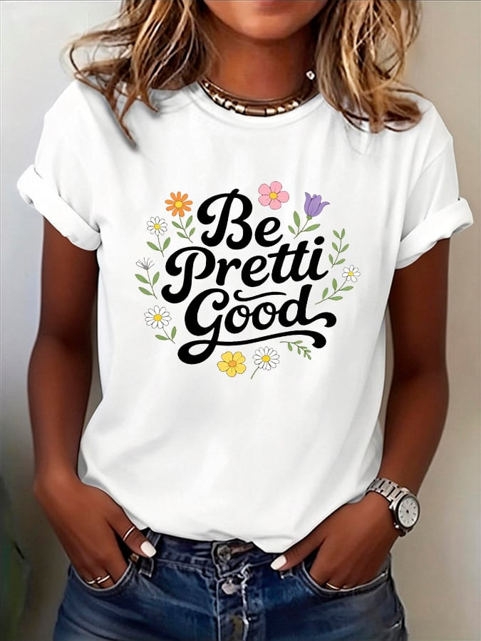 Florals Be Pretti Good V-Neck T-Shirt For Women Minnesota Strong Shirt Gifts For Girlfriend Florals Be Pretti Good V-Neck T-Shirt For Women Minnesota Strong Shirt Gifts For Girlfriend