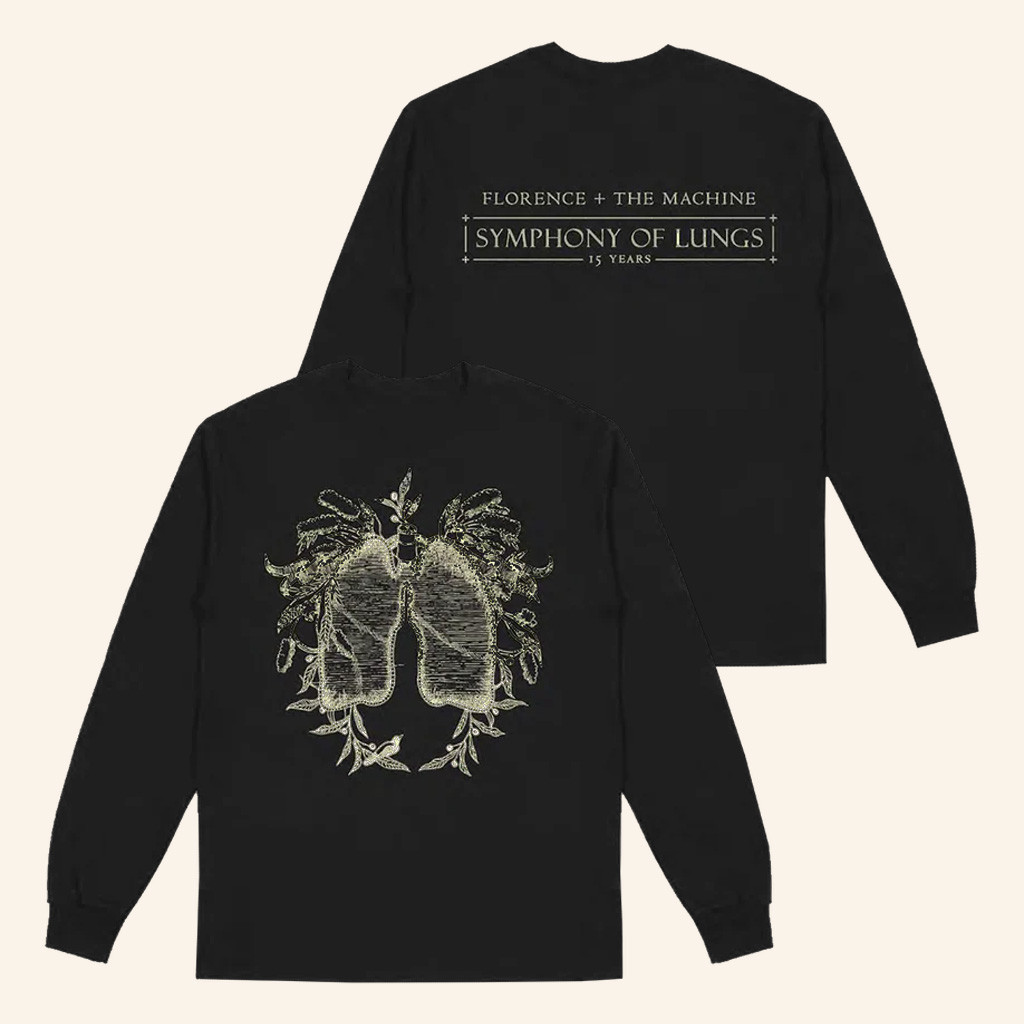 Florence And The Machine Merch Gothic Lungs Long Sleeve T-Shirt Gifts For Rock Fans