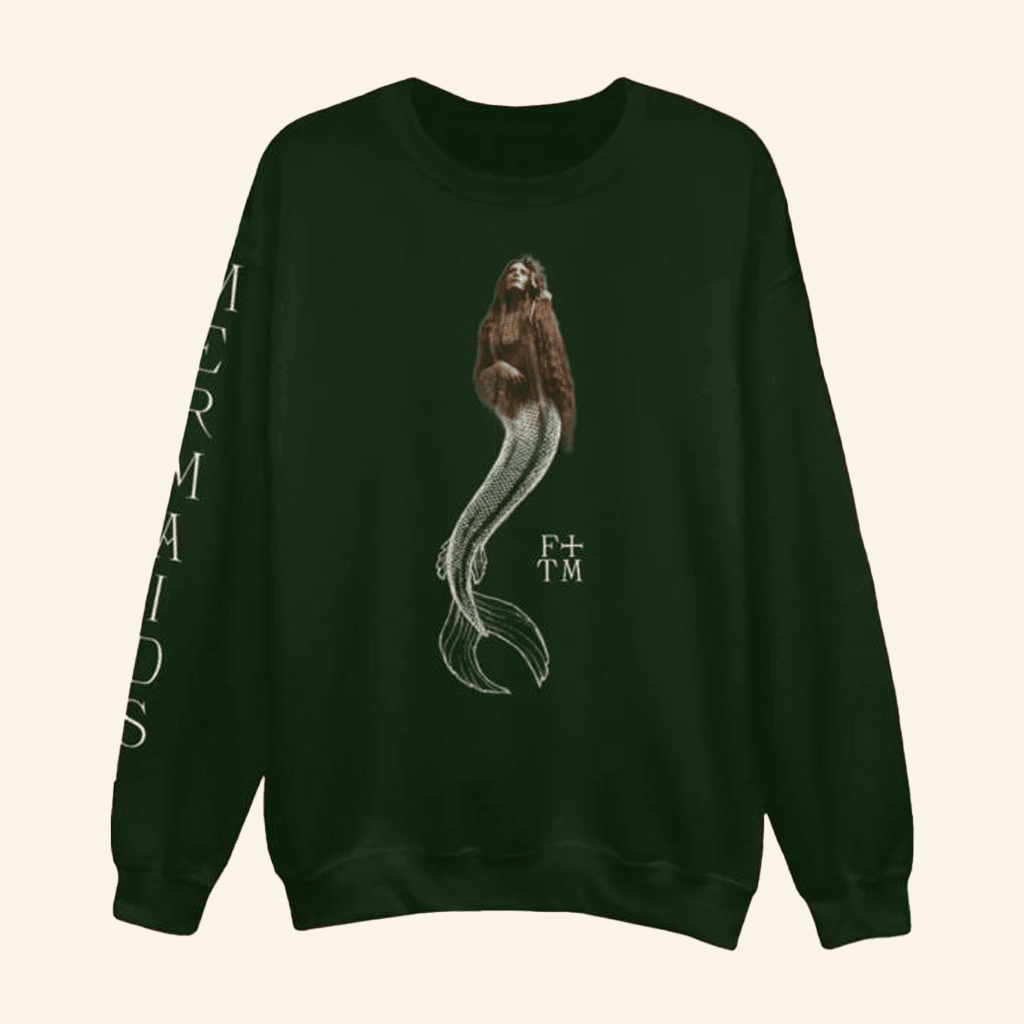 Florence And The Machine Merch Mermaids Neck In Green Sweatshirt Friends Gifts Florence And The Machine Merch Mermaids Neck In Green Sweatshirt Friends Gifts