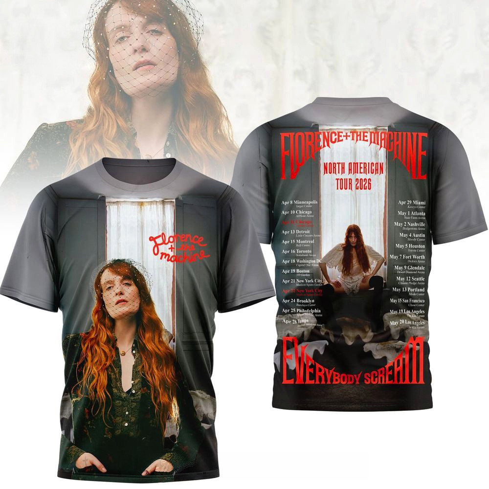 Florence And The Machine North American Tour 2026 T-Shirt Florence And The Machine Merch