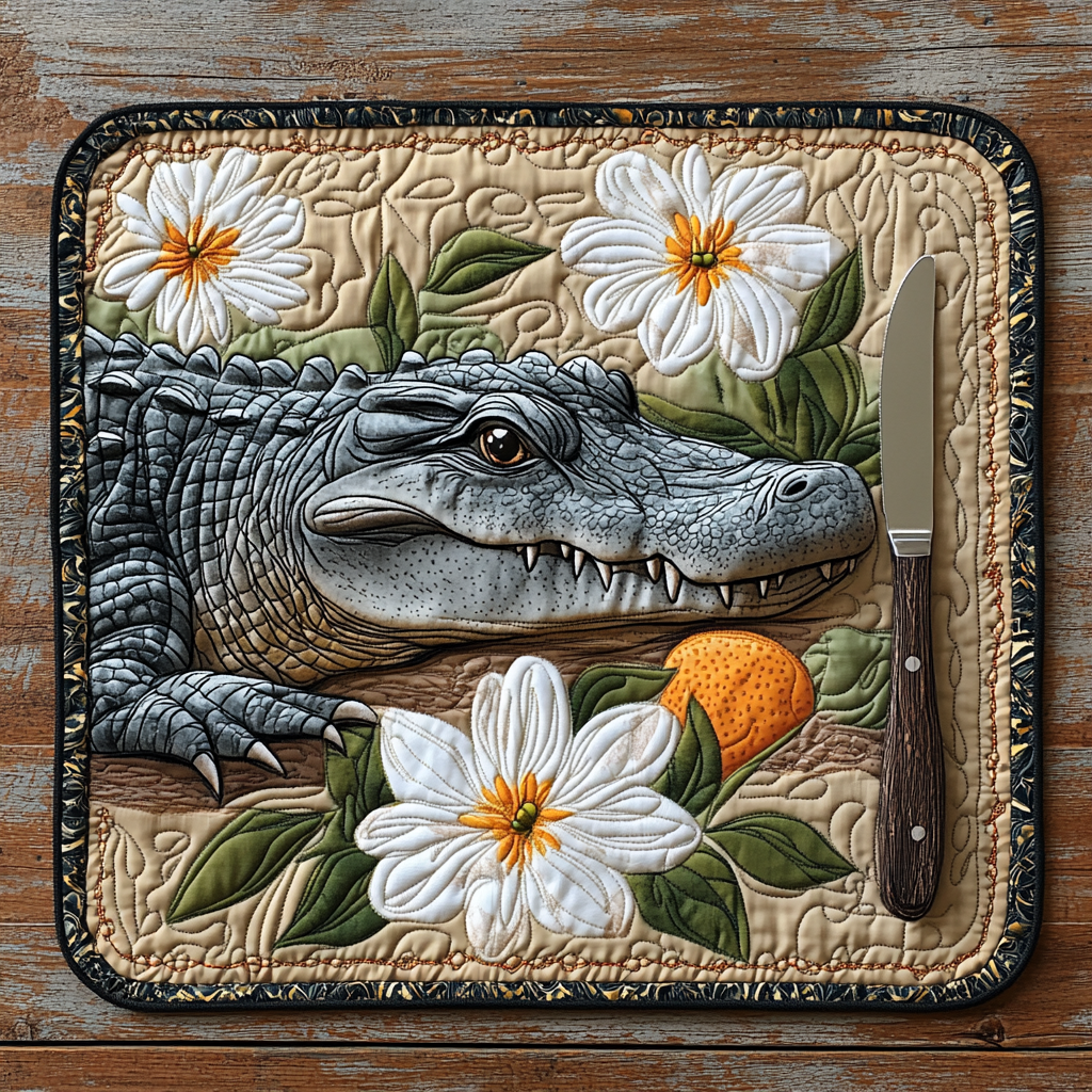 Florida Alligator Quilted Place Mat Christmas Decor Alligator Gift Ideas