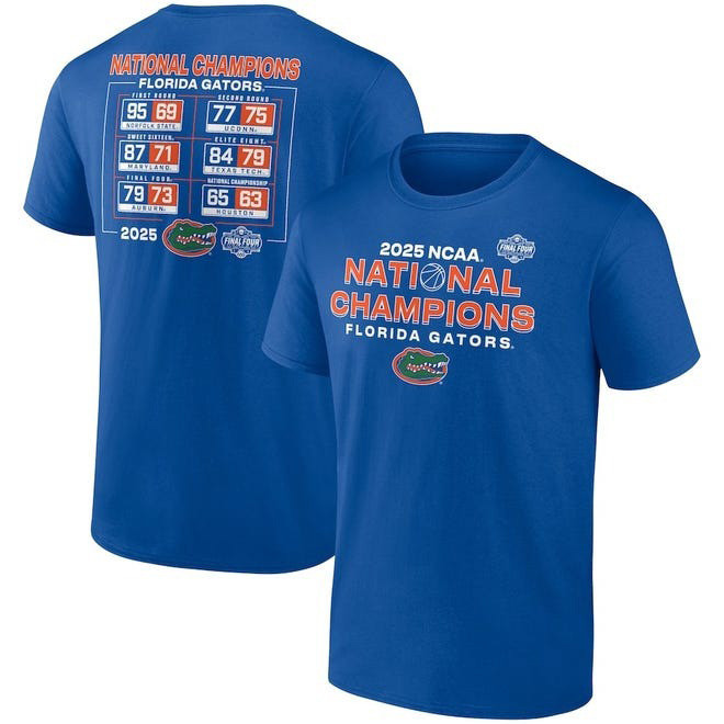 Florida Gators 2025 National Champions Schedule T-Shirt Good Gifts For Basketball Lovers