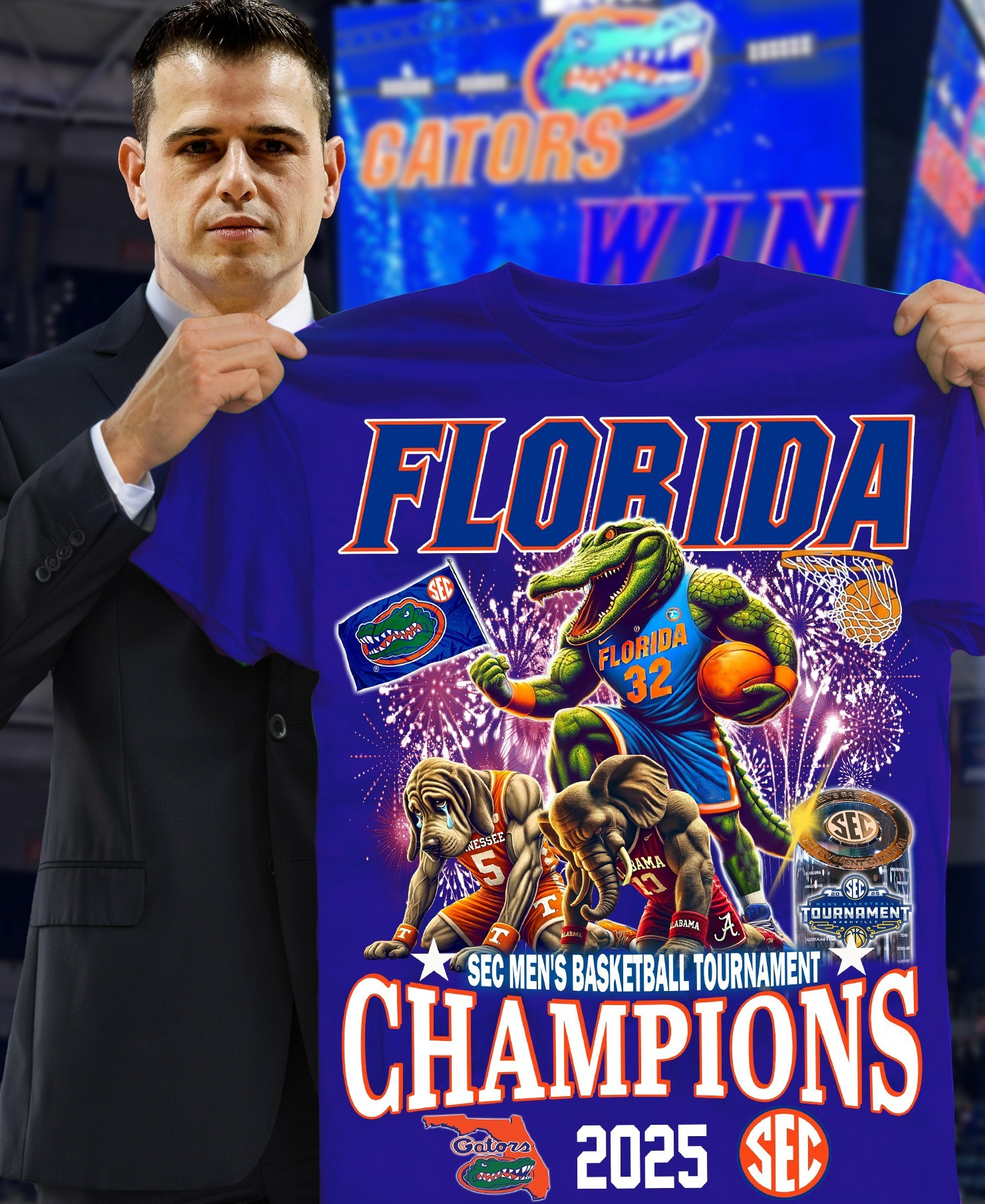 Florida Gators 2025 SEC Men's Basketball Tournament Champions Shirt Basketball Lovers Gifts