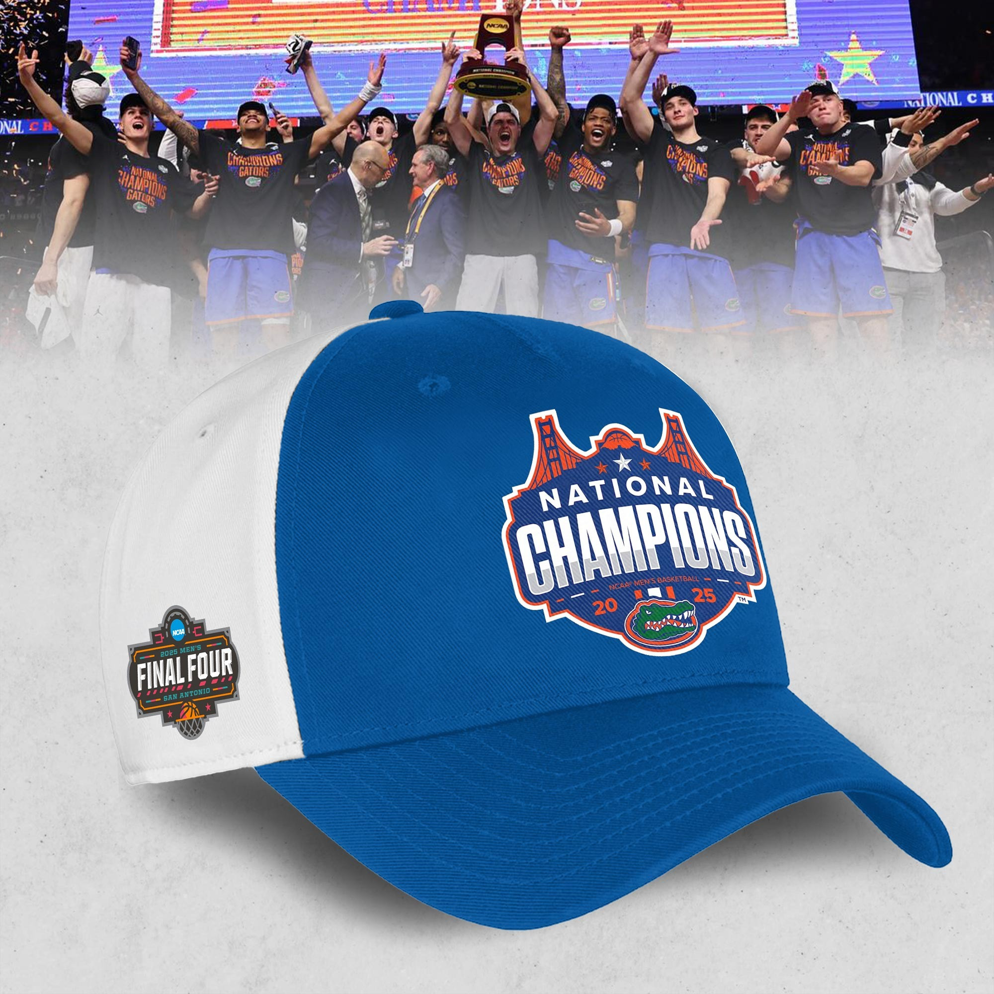 Florida Gators National Champions 2025 Hat Men's Basketball Championship Ball Cap Fan Merch