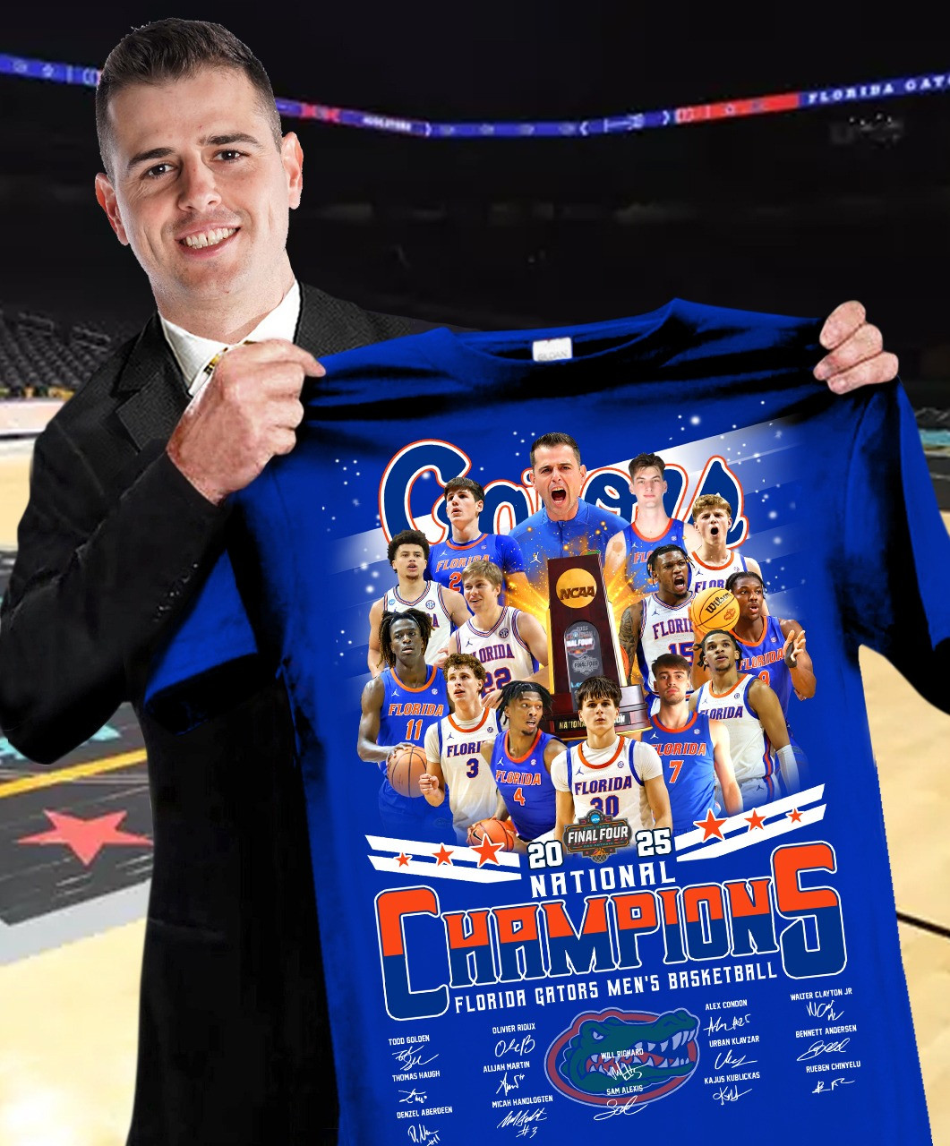 Florida Gators National Champions 2025 T-Shirt Men's Basketball Fan Father's Day Gifts