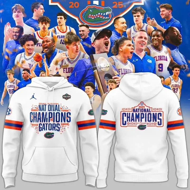 Florida Gators National Championship Hoodie 2025 NCAA Men's Basketball Clothing Fan Gear