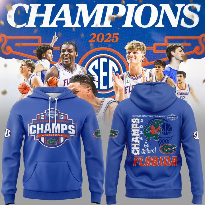 Florida Gators National Championship Hoodie 2025 NCAA Men's Basketball Fan Merch Go Gators