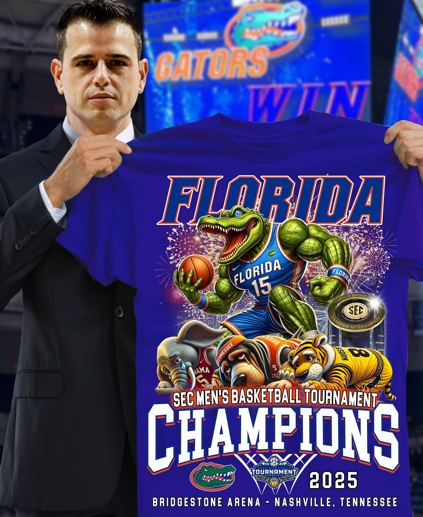 Florida Gators Sec Champions 2025 T-Shirt Men's Basketball Tournament Championship