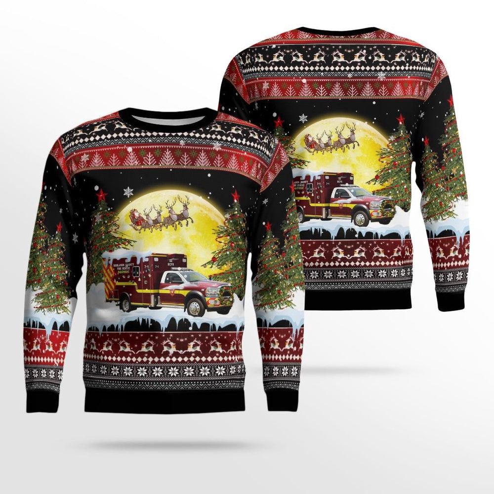 Florida Highlands County Fire Rescue Christmas Ugly Sweater Xmas Unisex Sweater Christmas Gifts For Men Women