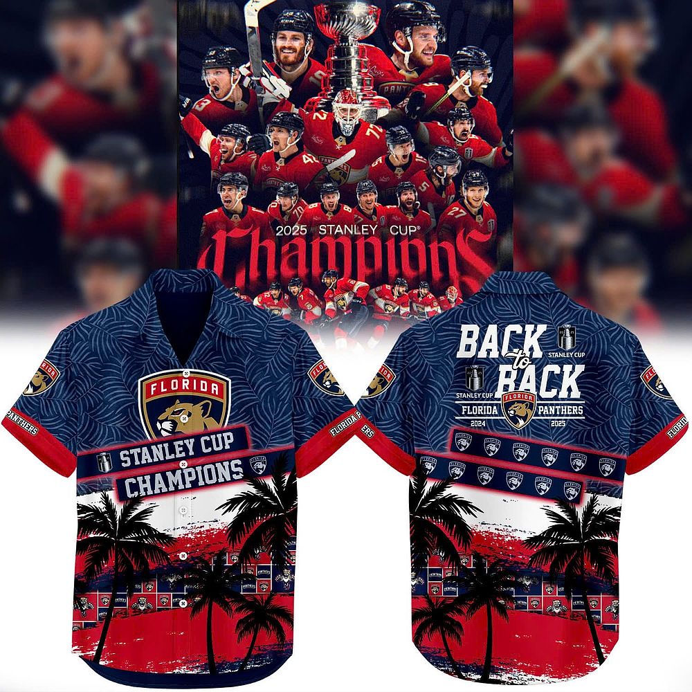 Florida Panthers 2025 Stanley Cup Champions Hawaiian Shirt Best Gift For Hockey Lovers