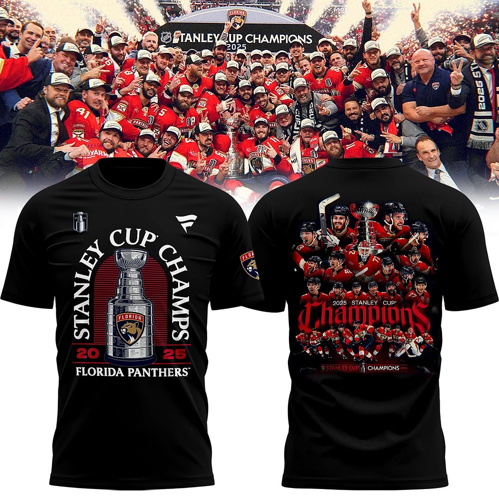 Florida Panthers 2025 Stanley Cup Champions T-Shirt Best Gift For NHL Hockey Fans