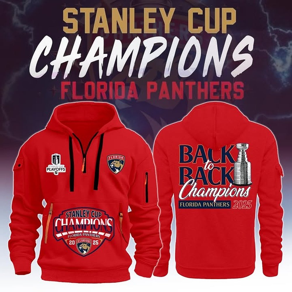 Florida Panthers 2025 Stanley Cup Quarter Zip Hoodie Best Gift For Hockey Supporters