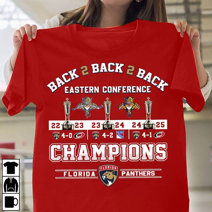 Florida Panthers B2B2B Eastern Conference Champions T-Shirt Merch Gifts For Hockey Lovers