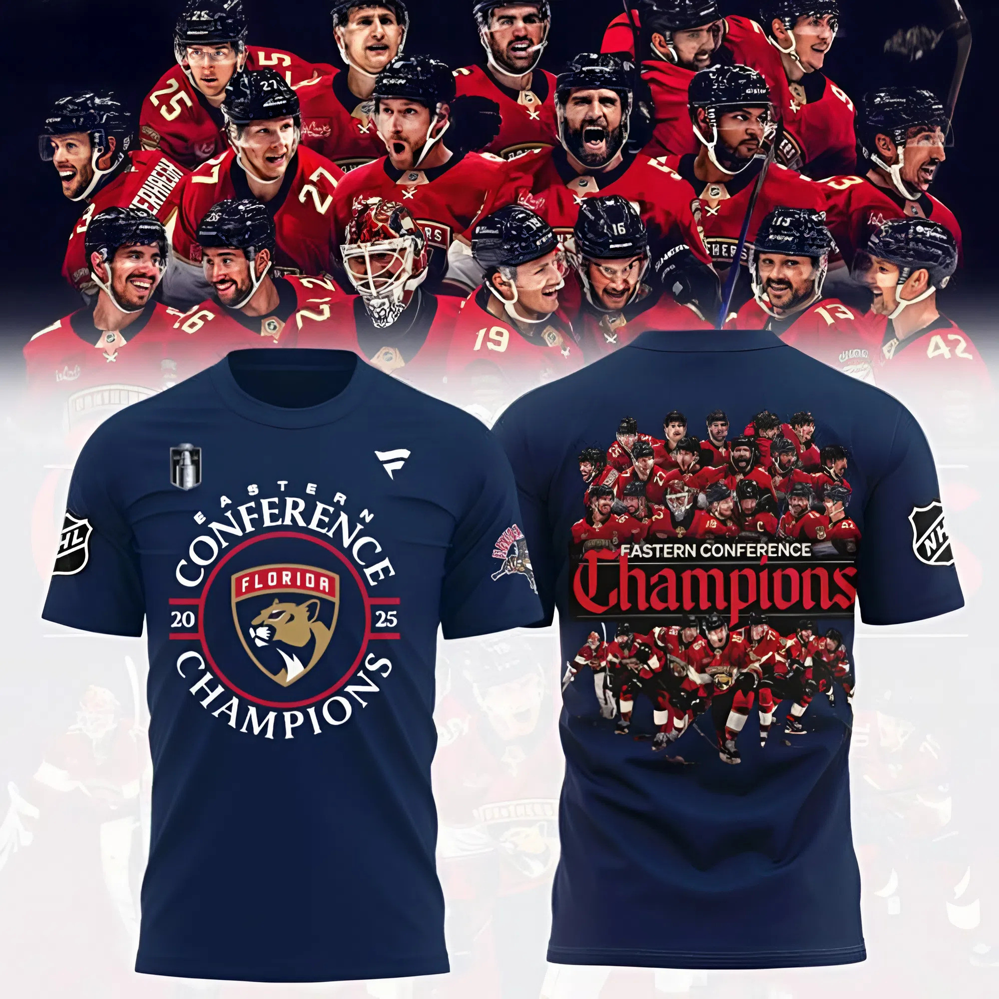 Florida Panthers Champions T-Shirt 2025 Eastern Conference Champions Shirt Premium Hockey Fan Gear