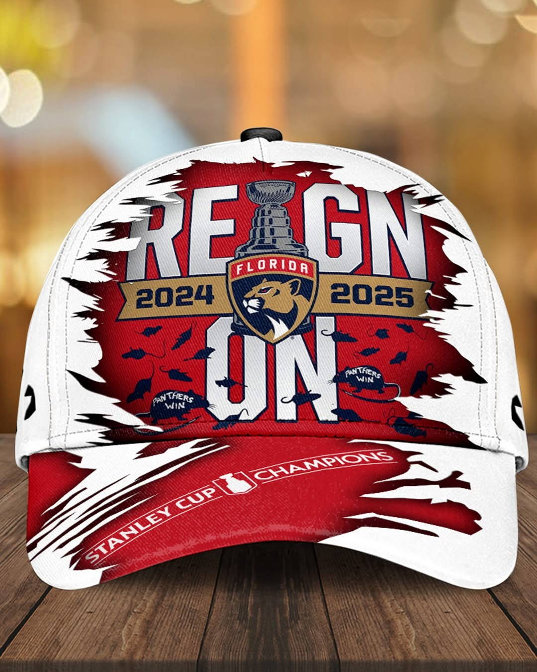 Florida Panthers Reign 2024 2025 On Stanley Cup Champions Hat NFL Merch Hockey Fan Gear